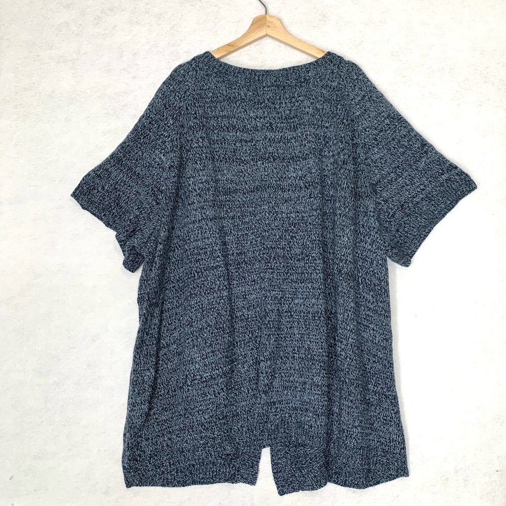 Woman Within Plus Size Cardigan Sweater Short Sleeve Button-Front Marled 5X - Picture 9 of 10